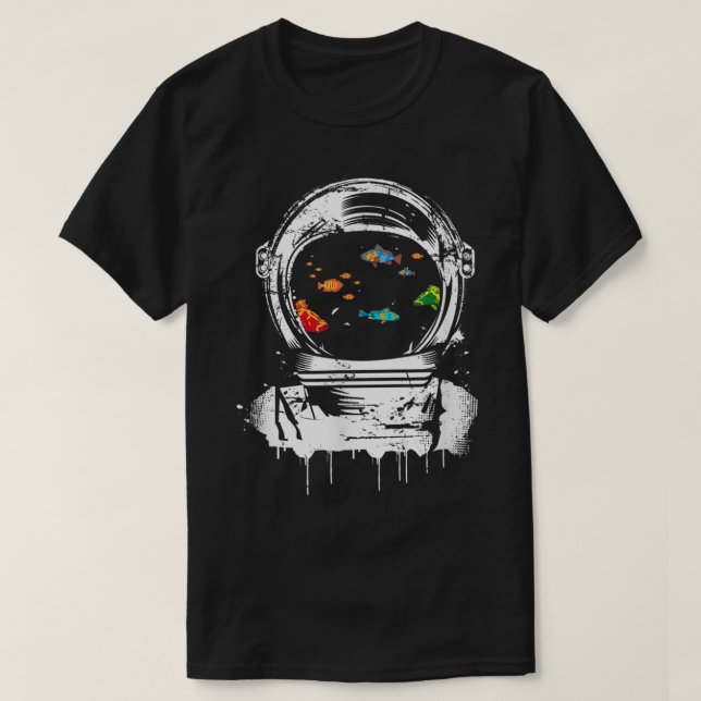 Astronaut Helmet Ocean Surreal Design T-Shirt