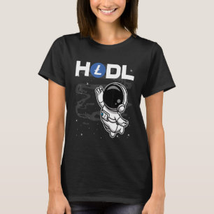 Astronaut Hodl Litecoin Ltc Coin zum Mondkrypt T-Shirt