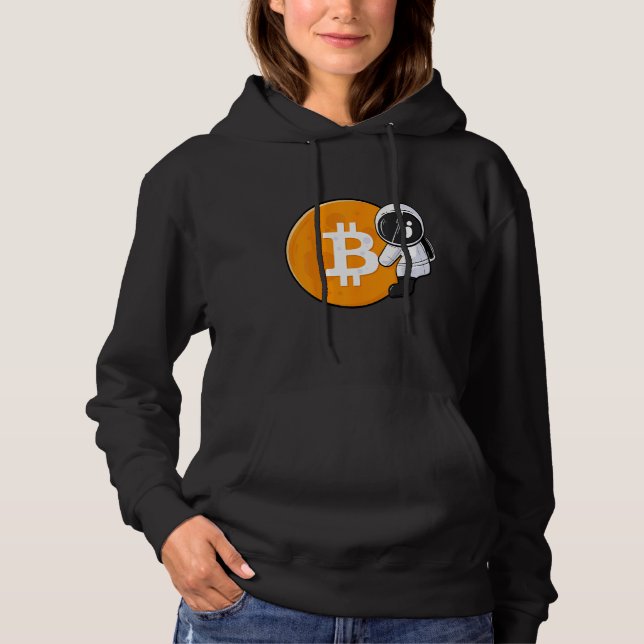 Astronaut Holding Bitcoin To The Moon HODL BTC Cry Hoodie (Vorderseite)