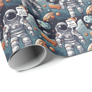 Astronaut Houston, wir haben einen Geburtstag! Geschenkpapier