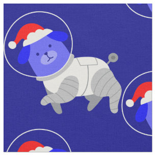 Astronaut Hund hässlicher Weihnachten Santa Stoff