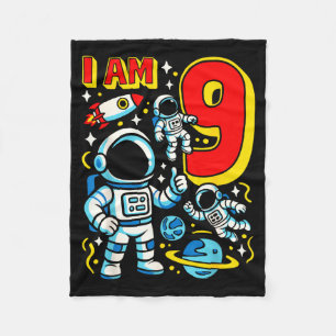 Astronaut Ich bin 9 Jahre alt Geburtstagsjunge 10. Fleecedecke