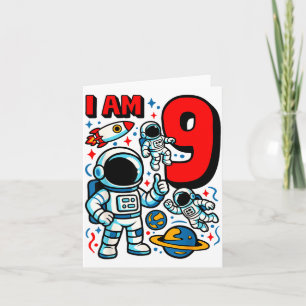 Astronaut Ich Bin 9 Jahre Alt Geburtstagsjunge 10. Karte