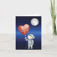 Astronaut Ich liebe dich bis zum Mond Karte
