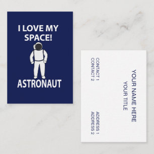 Astronaut Ich liebe meinen Weltraum-Astronauten Visitenkarte