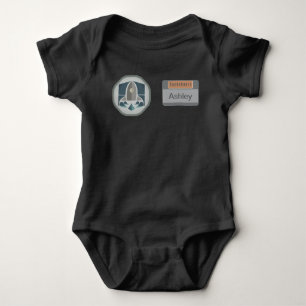 Astronaut-Identitäts-Abzeichen und Rocket-Logo Baby Strampler