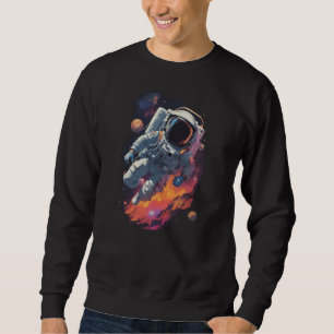 Astronaut im Galaxy-Hintergrund verloren Sweatshirt