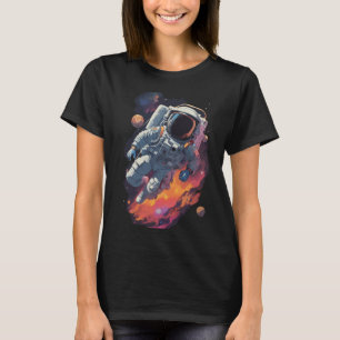 Astronaut im Galaxy-Hintergrund verloren T-Shirt