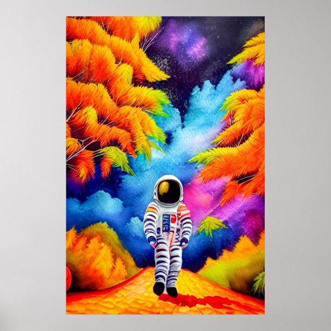 Astronaut im Herbst Poster (Vorne)