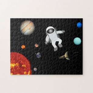 Astronaut im Sonnensystem Puzzle