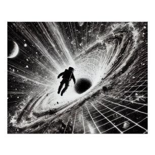 Astronaut im Strudel des Schwarzen Lochs – Dramati Poster