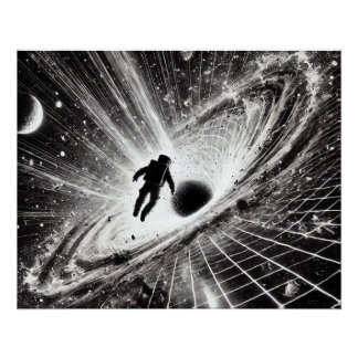 Astronaut im Strudel des Schwarzen Lochs – Dramati Poster