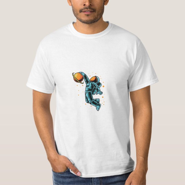 Astronaut im weißen Hintergrund T-Shirt (Vorderseite)