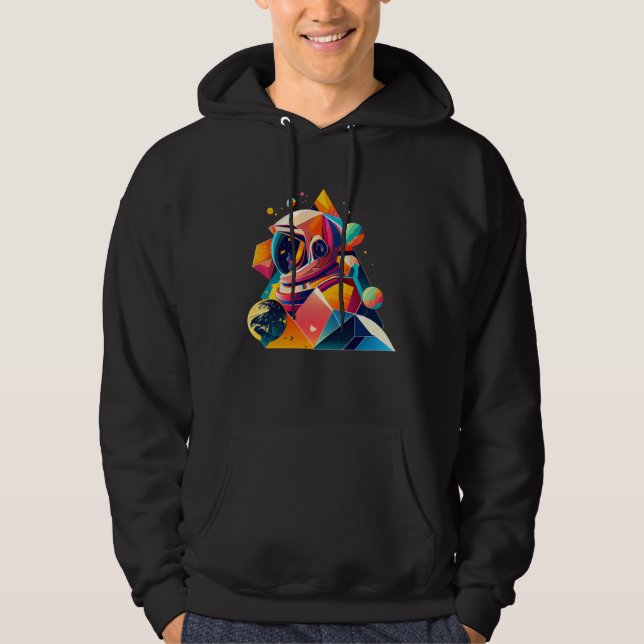 Astronaut im Weltraum Ästhetik-Welle Planet Eclips Hoodie (Vorderseite)