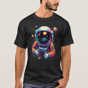 Astronaut im Weltraum Erde im Visier Grafik T-Shirt