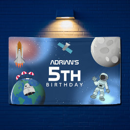 Astronaut im Weltraum Galaxy Thema Geburtstagspart Banner