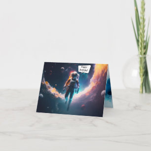 Astronaut im Weltraum Geburtstags Grußkarte zum Fa Karte
