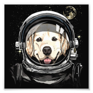 Astronaut im Weltraum Golden Retriever Lover Pet D Fotodruck