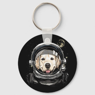 Astronaut im Weltraum Golden Retriever Lover Pet D Schlüsselanhänger