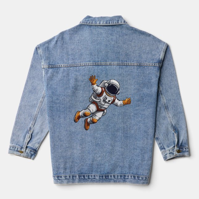 Astronaut im Weltraum Jeansjacke (Rückseite)