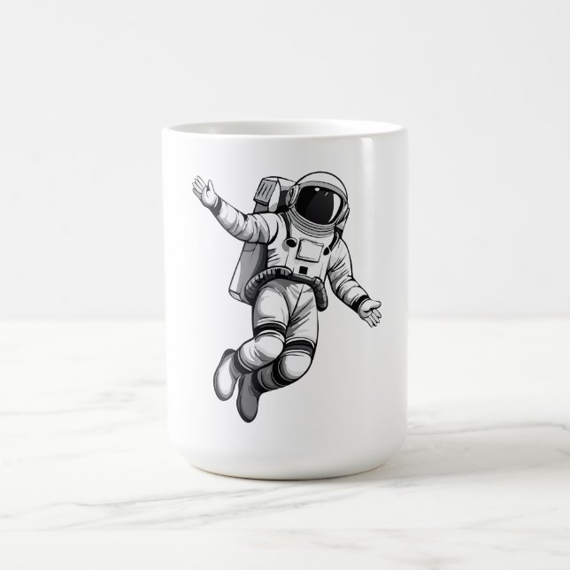 Astronaut im Weltraum Kaffeetasse (Mittel)