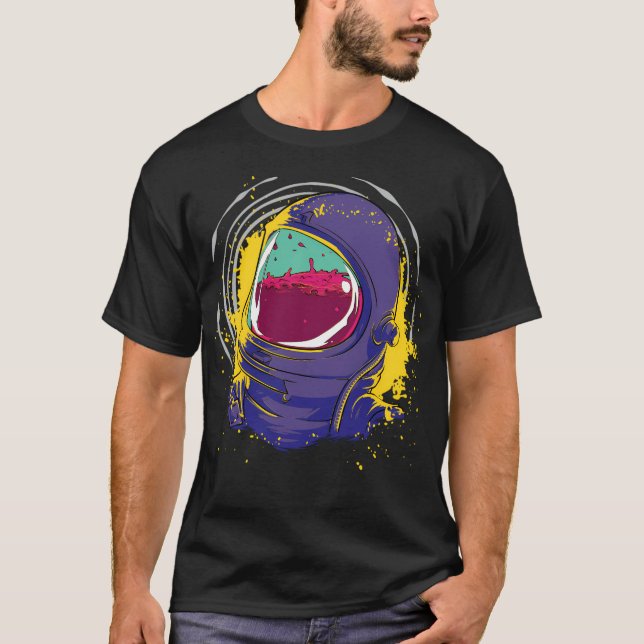Astronaut im Weltraum mit mit Flüssiggas gefüllter T-Shirt (Vorderseite)