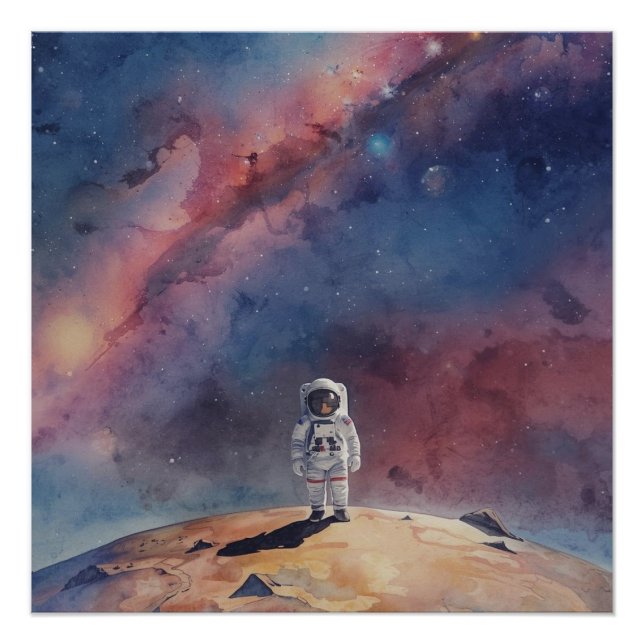 Astronaut im Weltraum Poster (Vorderseite)