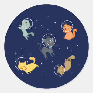 Astronaut im Weltraum Runder Aufkleber
