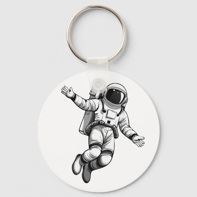 Astronaut im Weltraum Schlüsselanhänger (Vorderseite)