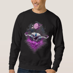 Astronaut im Weltraum schwimmen Sweatshirt
