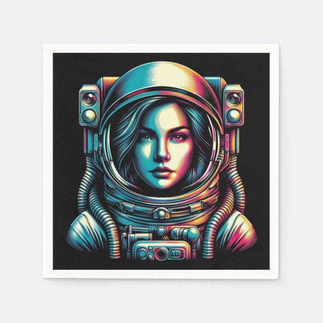 Astronaut im Weltraum! Serviette (Vorderseite)