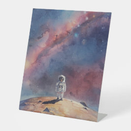 Astronaut im Weltraum Sockelschild