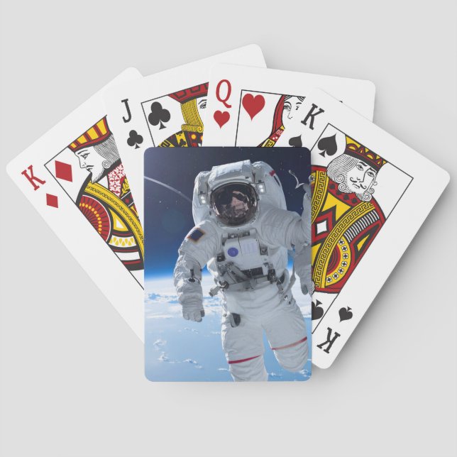 Astronaut im Weltraum Spielkarten (Rückseite)