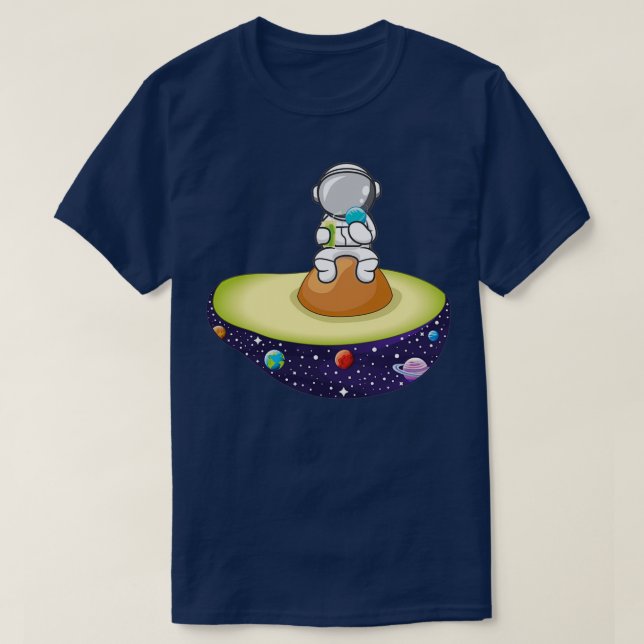 Astronaut im Weltraum T-Shirt (Design vorne)