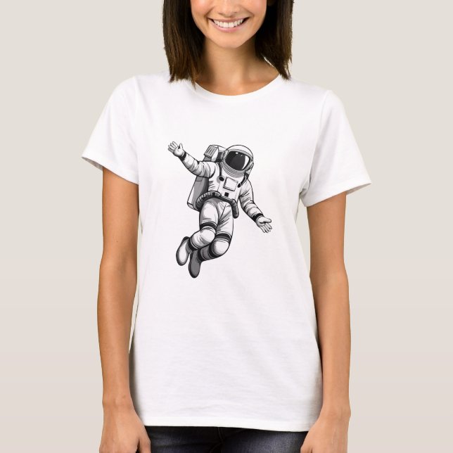 Astronaut im Weltraum T-Shirt (Vorderseite)