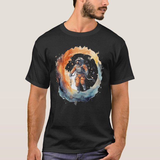 Astronaut im Weltraum T-Shirt (Vorderseite)