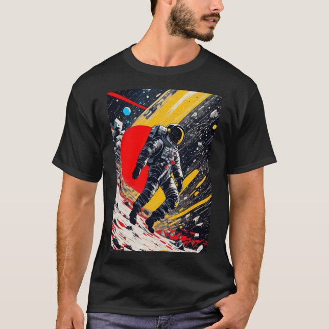 Astronaut im Weltraum verloren T-Shirt (Vorderseite)