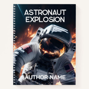 Astronaut im Weltraumbuch-Notebook Notizbuch