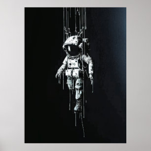 Astronaut im Weltraumgalaxie-Dripping-Poster Poster