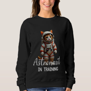 Astronaut in Ausbildung Retro Süße Katze Vintage W Sweatshirt