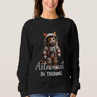 Astronaut in Ausbildung Retro Süße Katze Vintage W Sweatshirt