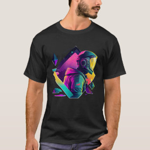 Astronaut in der Raumästhetischen Wave Planet Ecli T-Shirt