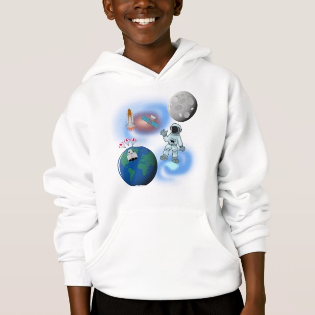 Astronaut in der Raumgalaxie Hoodie (Vorderseite)