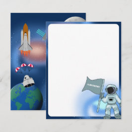 Astronaut in der Raumgalaxie Personalisierte Namen Mitteilungskarte