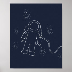 Astronaut in der Raumspaceman Galaxie und Sterne Poster