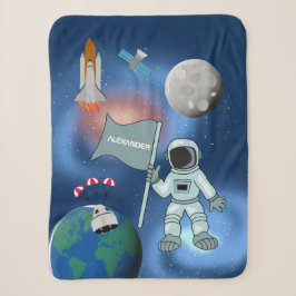 Astronaut in der Weltraumgalaxie Personalisierter  Sherpadecke