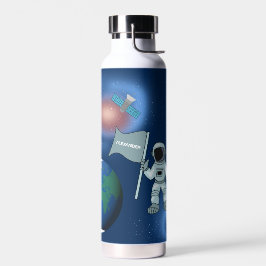 Astronaut in der Weltraumgalaxie Personalisierter  Trinkflasche