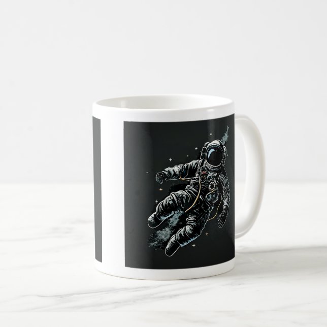Astronaut in der weltraumklassischen Tasse, 11 oz Kaffeetasse (VorderseiteRechts)