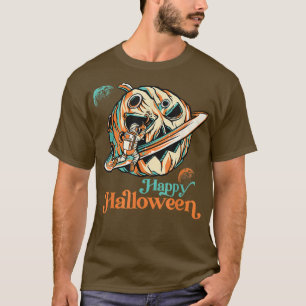 Astronaut in der Weltraumpumpenwelt Planet Happy H T-Shirt