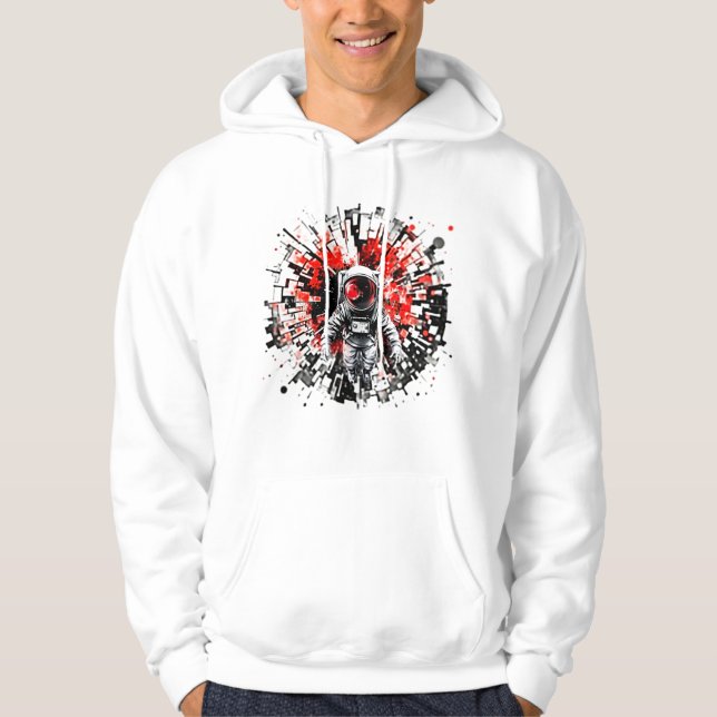 Astronaut in kosmischen Fraktalen Hoodie (Vorderseite)